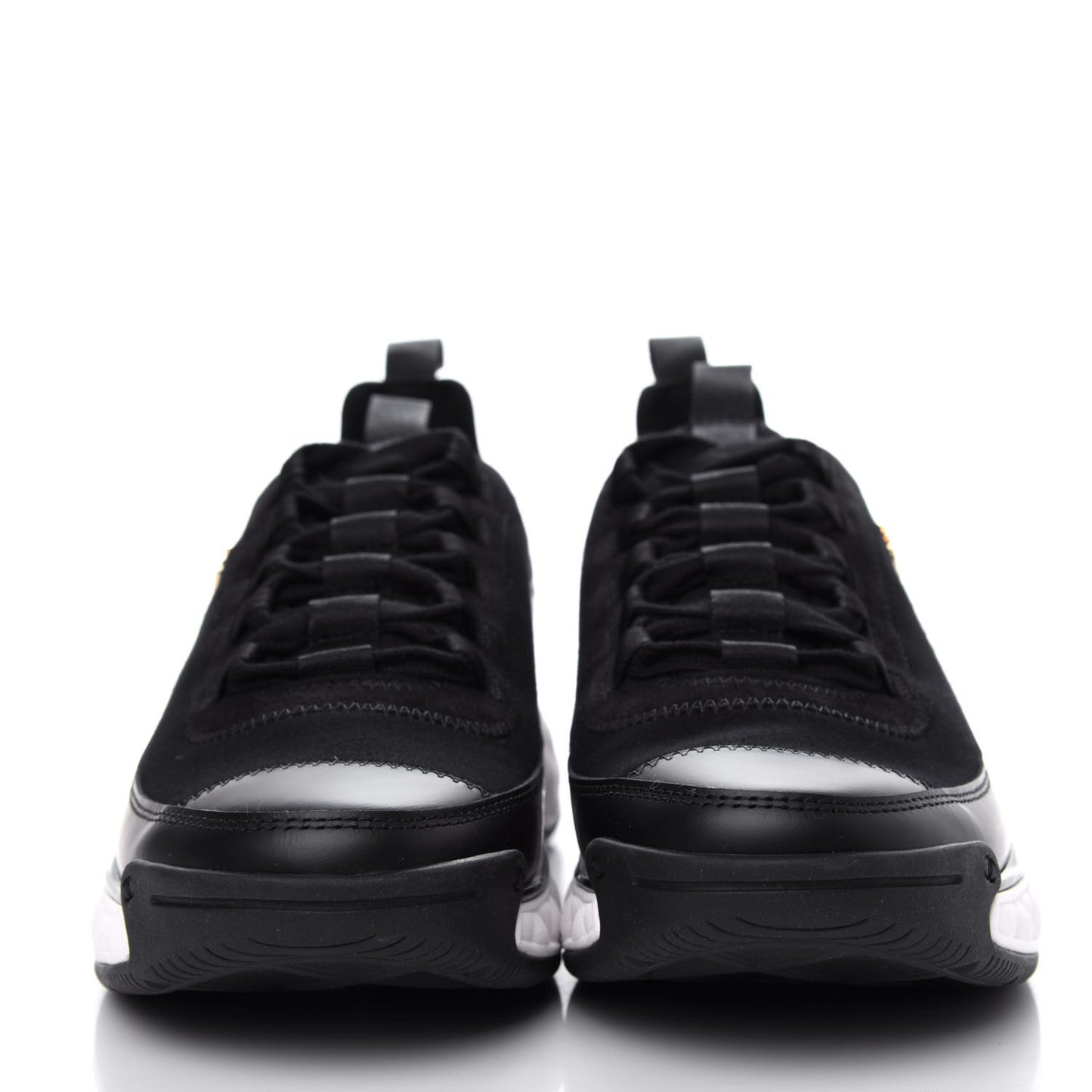 Velvet Calfskin Mixed Fibers CC Sneakers 38.5 Black
