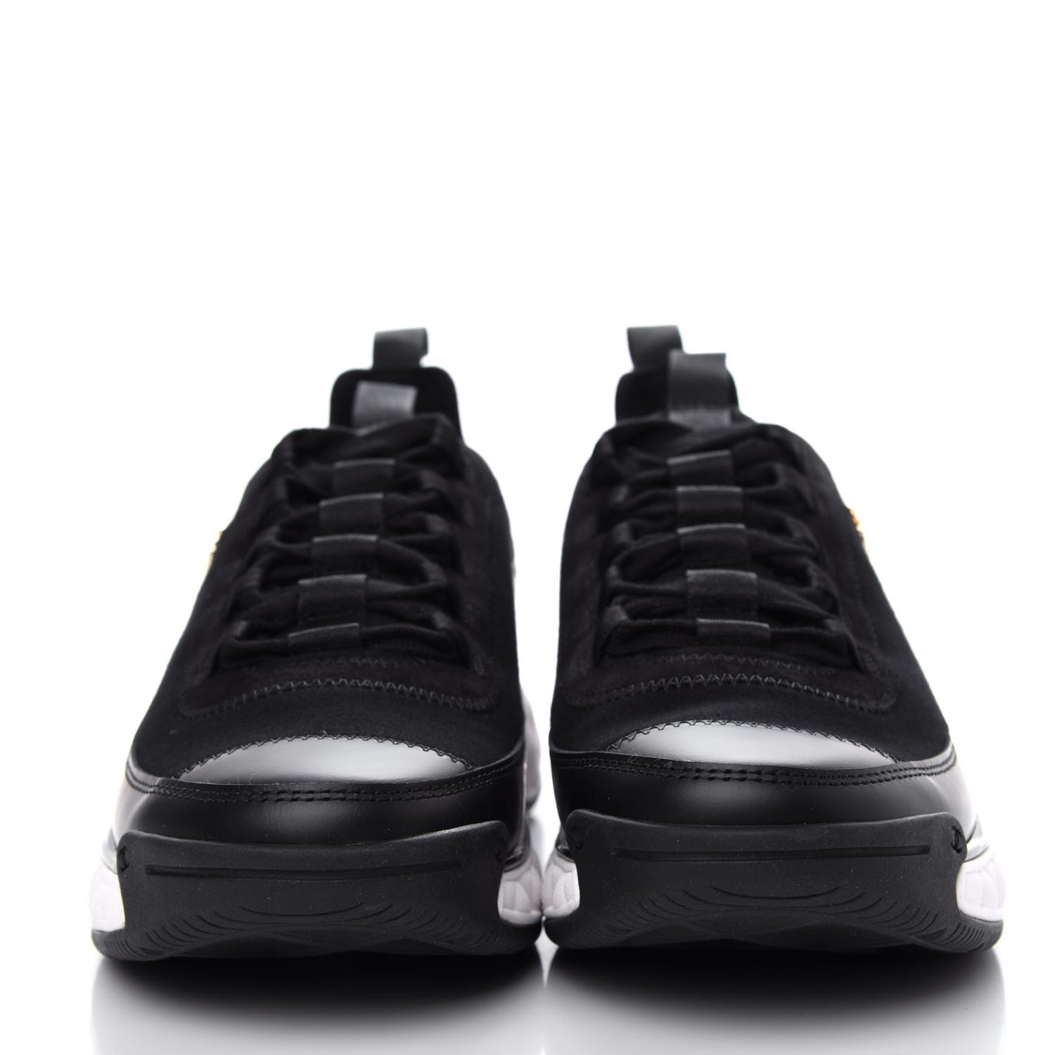 Chanel Velvet Calfskin Mixed Fibers CC Sneakers 38.5 Black 2 of 11