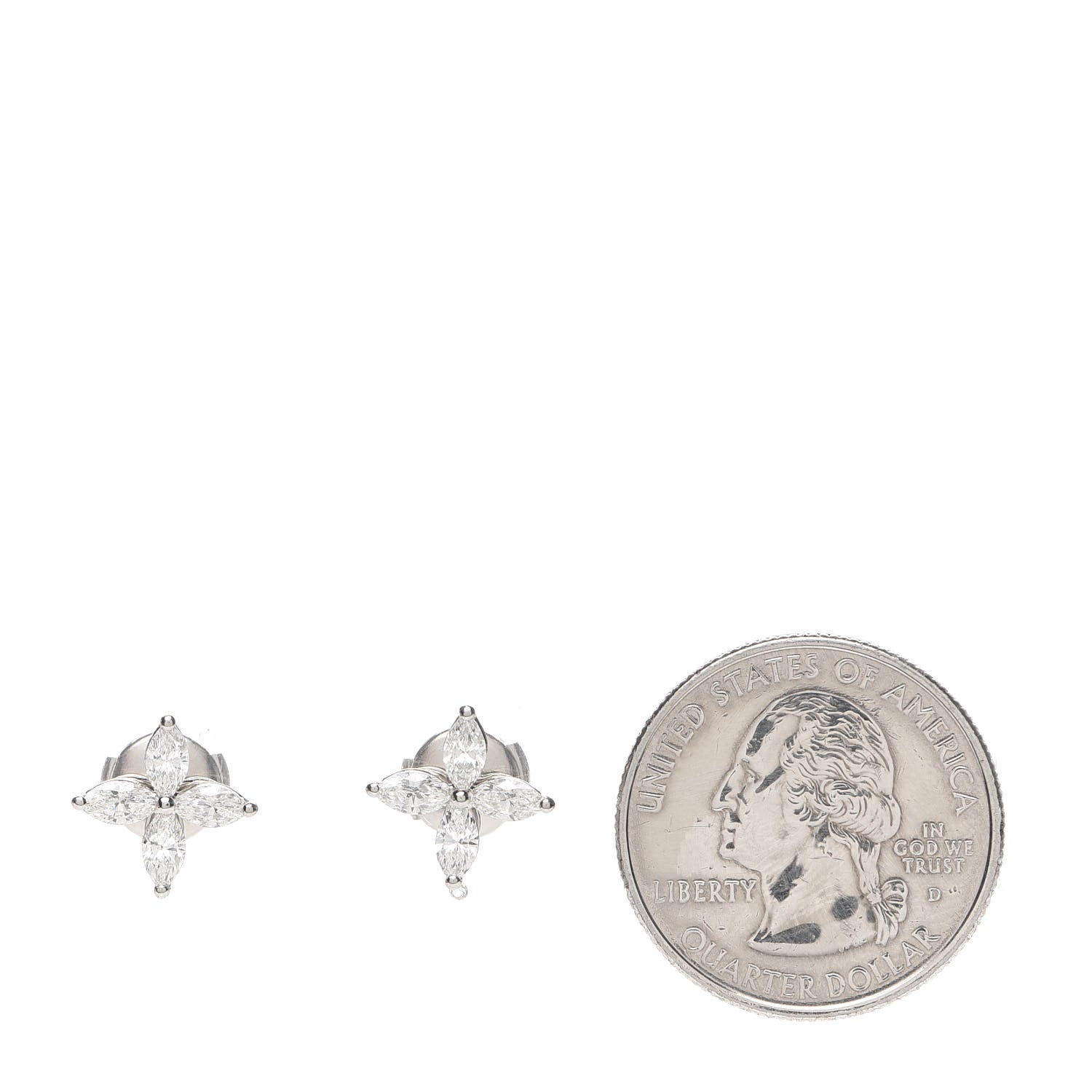 Tiffany Platinum Diamond .92ct Medium Victoria Earrings 2 of 5