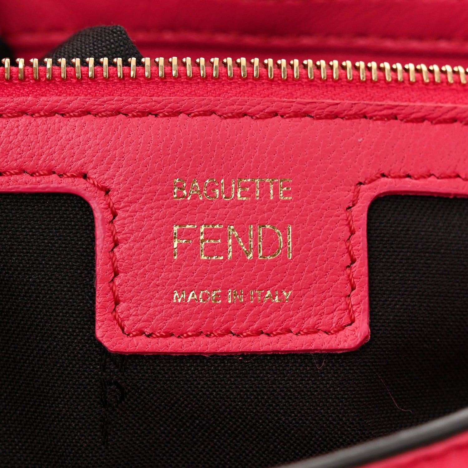 Fendi Nappa FF 1974 Embossed Baguette Lampone 6 of 12