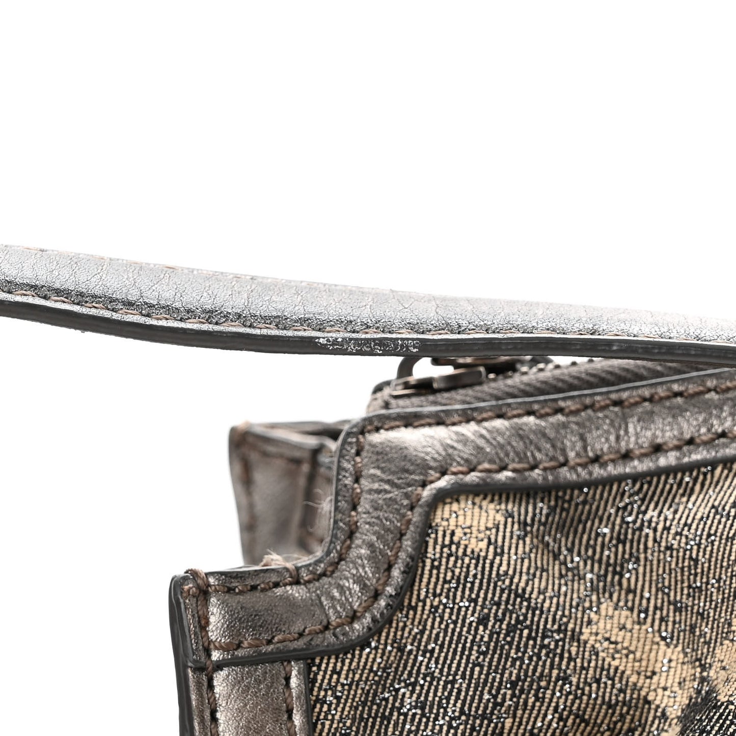 Shimmer Check Degrade Small Pilgrim Satchel Pewter