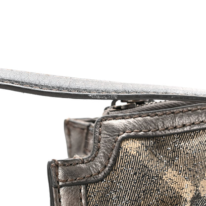 Burberry Shimmer Check Degrade Small Pilgrim Satchel Pewter 12 of 15