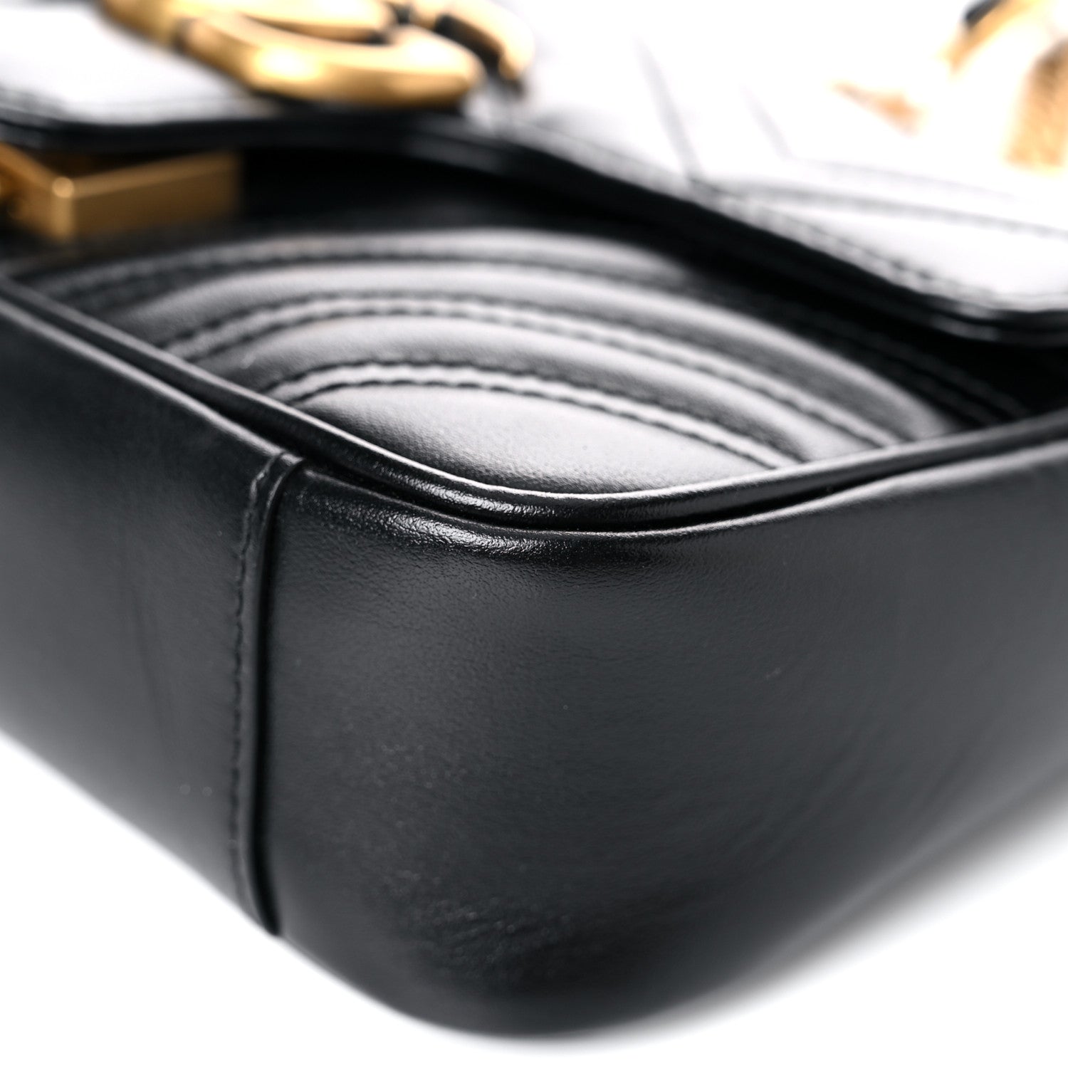Gucci Calfskin Matelasse Mini GG Marmont Shoulder Bag Black 10 of 14