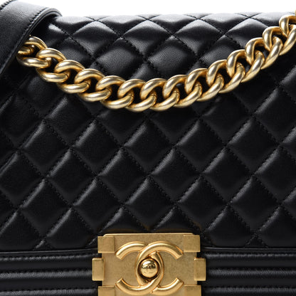 Chanel Lambskin Quilted Medium Boy Flap Black 10 of 11