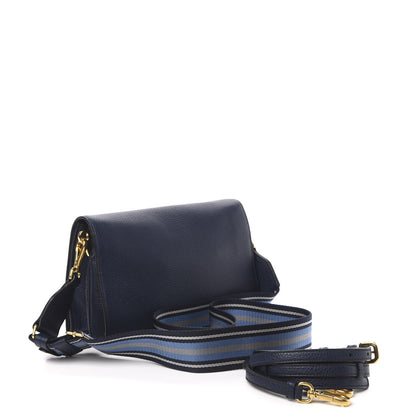 Prada Vitello Daino Flap Crossbody Baltico 3 of 9