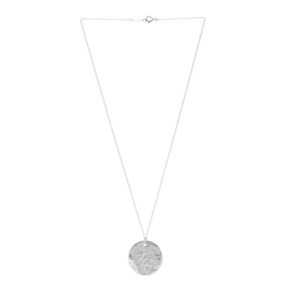 Tiffany Sterling Silver Notes Round Pendant Necklace 3 of 4