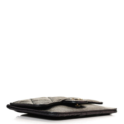 Chanel Iridescent Caviar Quilted Flap Zip Card Holder Black 4 of 10