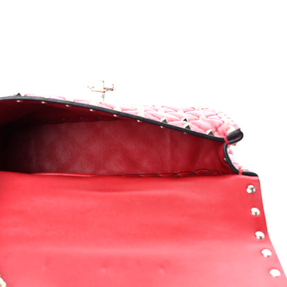 Valentino Garavani Lambskin Small Rockstud Spike Shoulder Bag Red 5 of 9