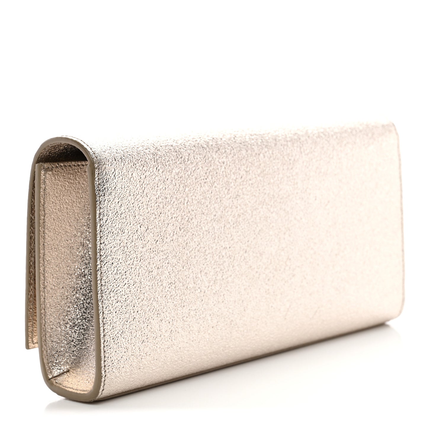 Textured Metallic Calfskin Classic Monogram Cassandre Clutch Pale Gold