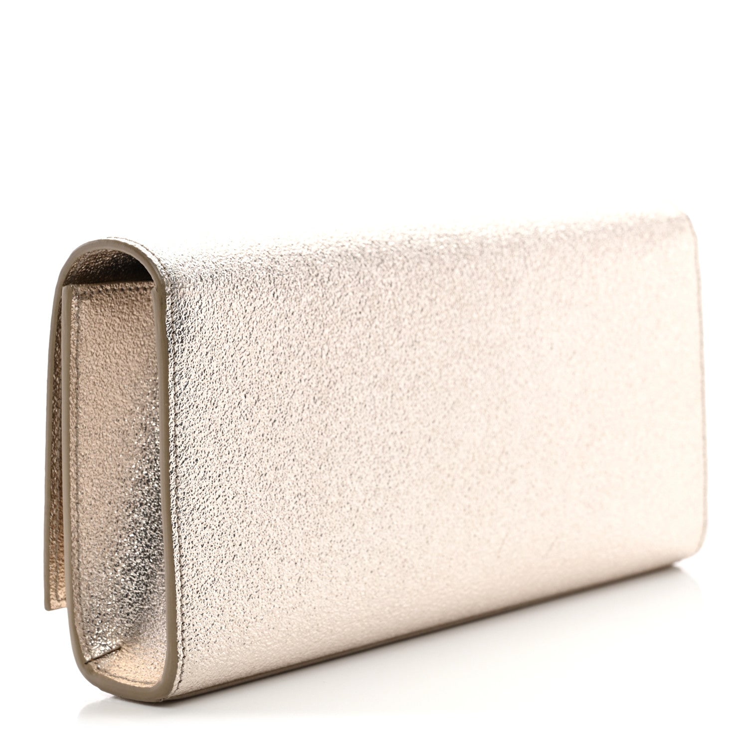 Saint Laurent Textured Metallic Calfskin Classic Monogram Cassandre Clutch Pale Gold 3 of 7