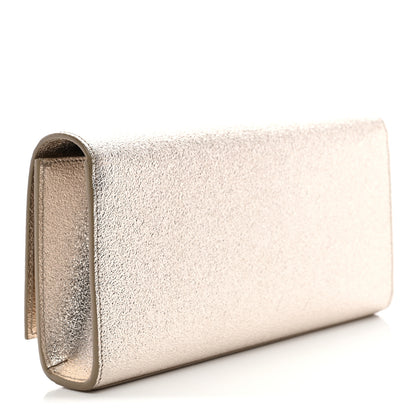 Saint Laurent Textured Metallic Calfskin Classic Monogram Cassandre Clutch Pale Gold 3 of 7