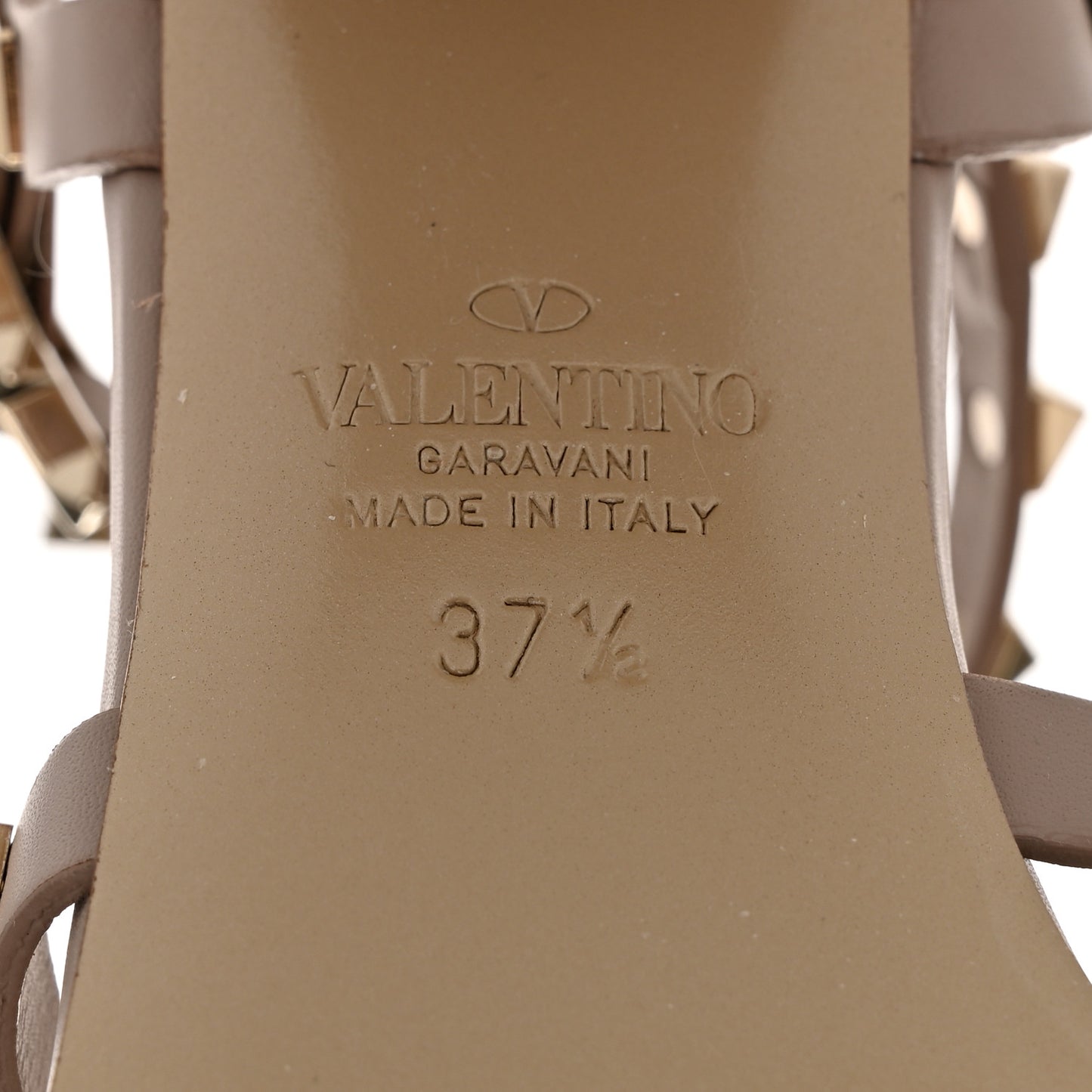 Calfskin Rockstud 60mm City Sandals 37.5 Poudre