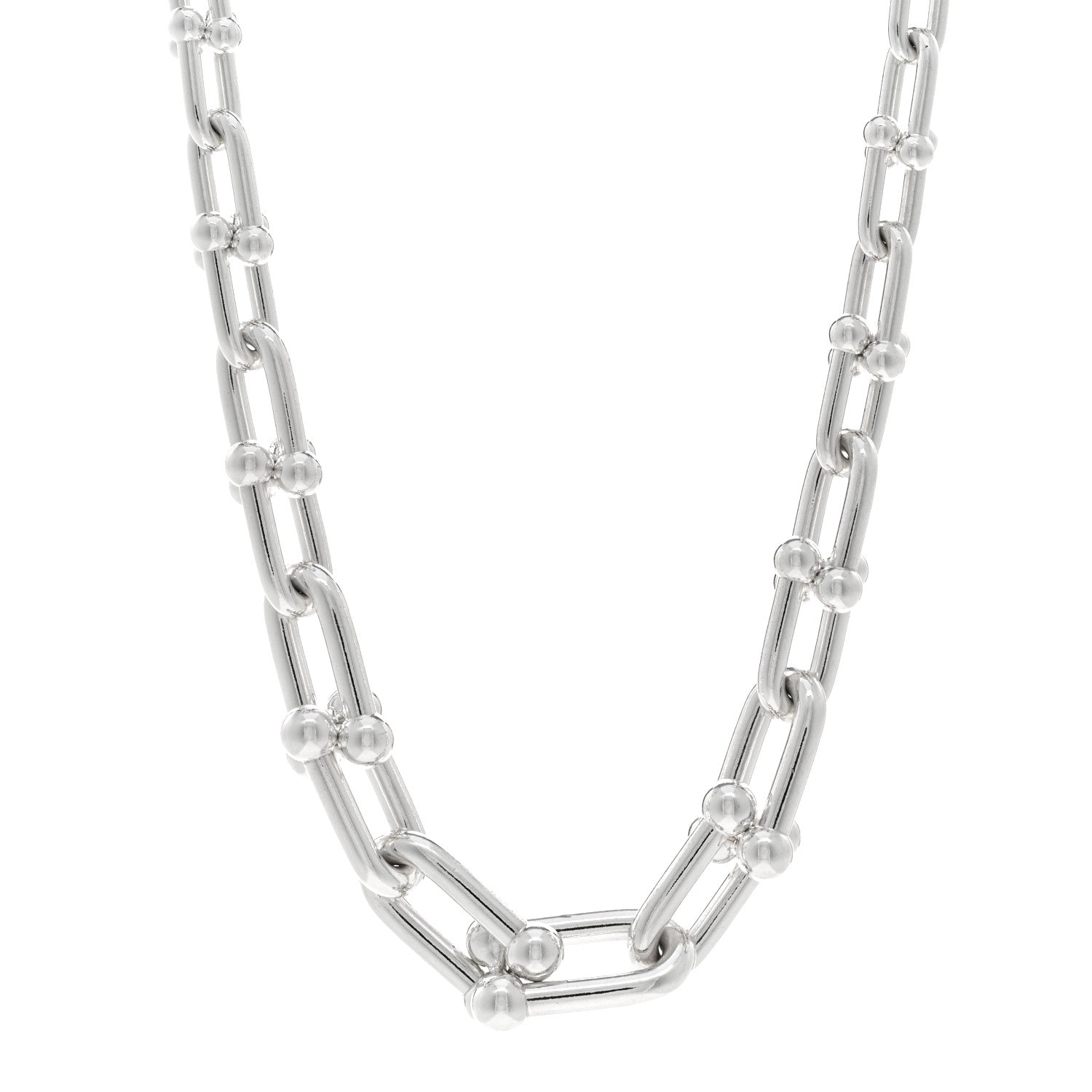 Tiffany Sterling Silver HardWear Graduated Link Necklace 1 of 4