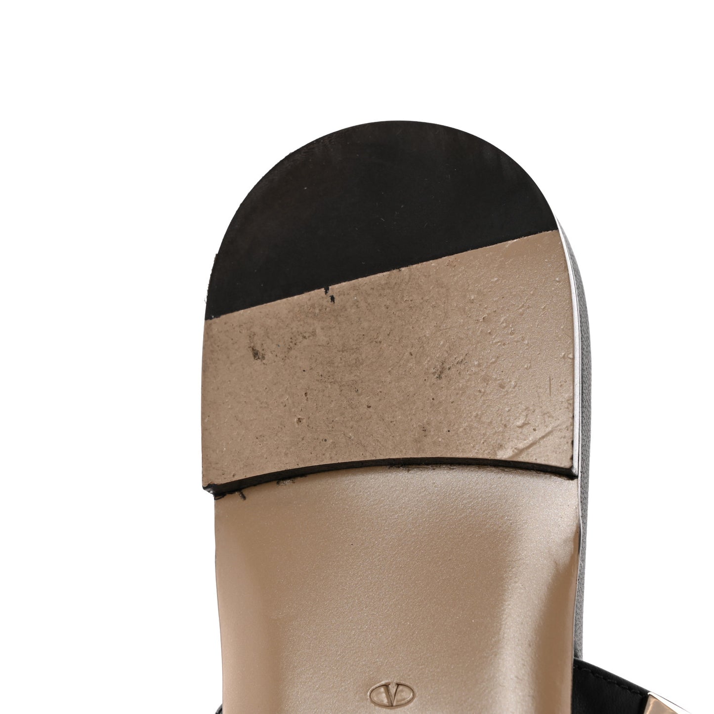 Nappa Rockstud Caged Flat Slide Sandals 37.5 Black