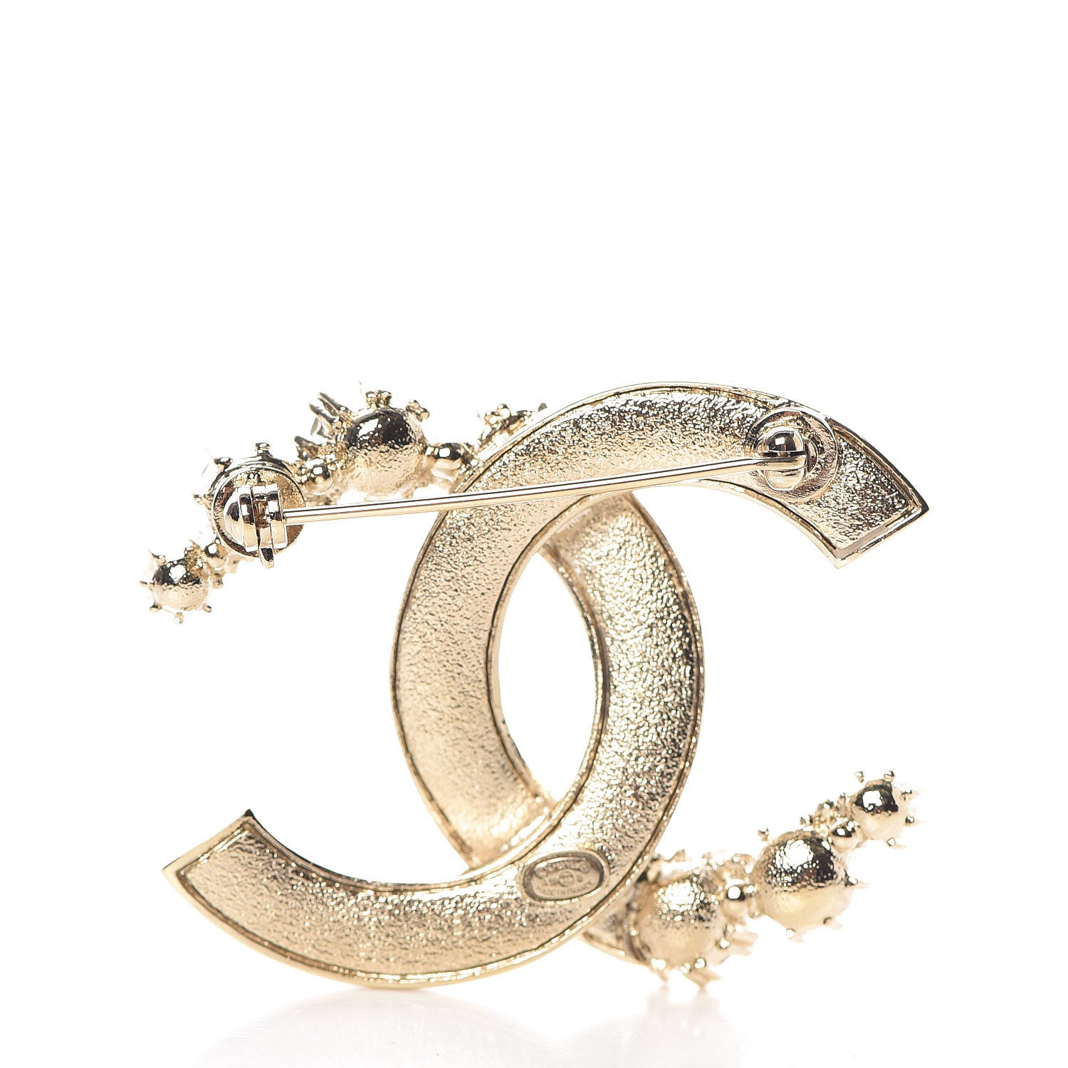 Chanel Crystal CC Gem Brooch Gold 3 of 4