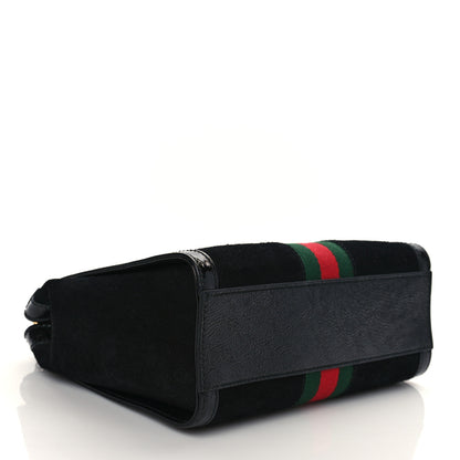Gucci Suede Patent GG Web Small Ophidia Tote Bag Black 4 of 11