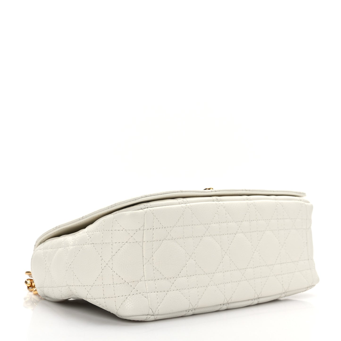 Supple Calfskin Cannage Medium Caro Bag Ivory