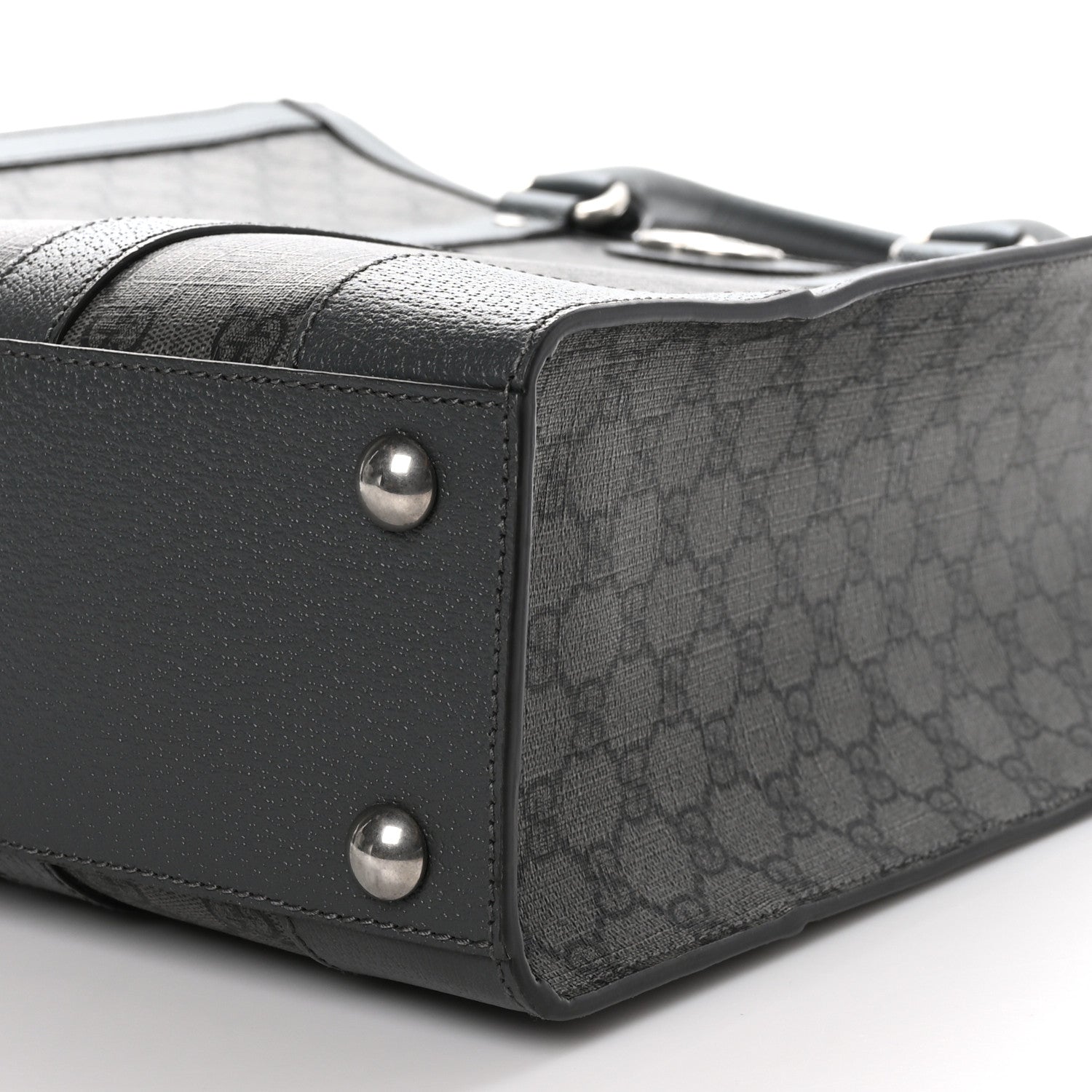 Gucci GG Supreme Monogram Textured Dollar Calfskin Medium Ophidia Tote Grey Black Graphite Grey 9 of 11