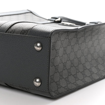Gucci GG Supreme Monogram Textured Dollar Calfskin Medium Ophidia Tote Grey Black Graphite Grey 9 of 11