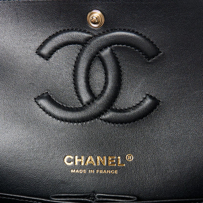 Chanel Lambskin Quilted Medium Double Flap Black 6 of 12