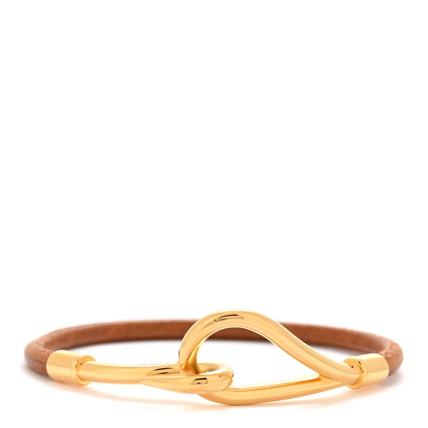Natural Bridle Jumbo Hook Bracelet Bouton