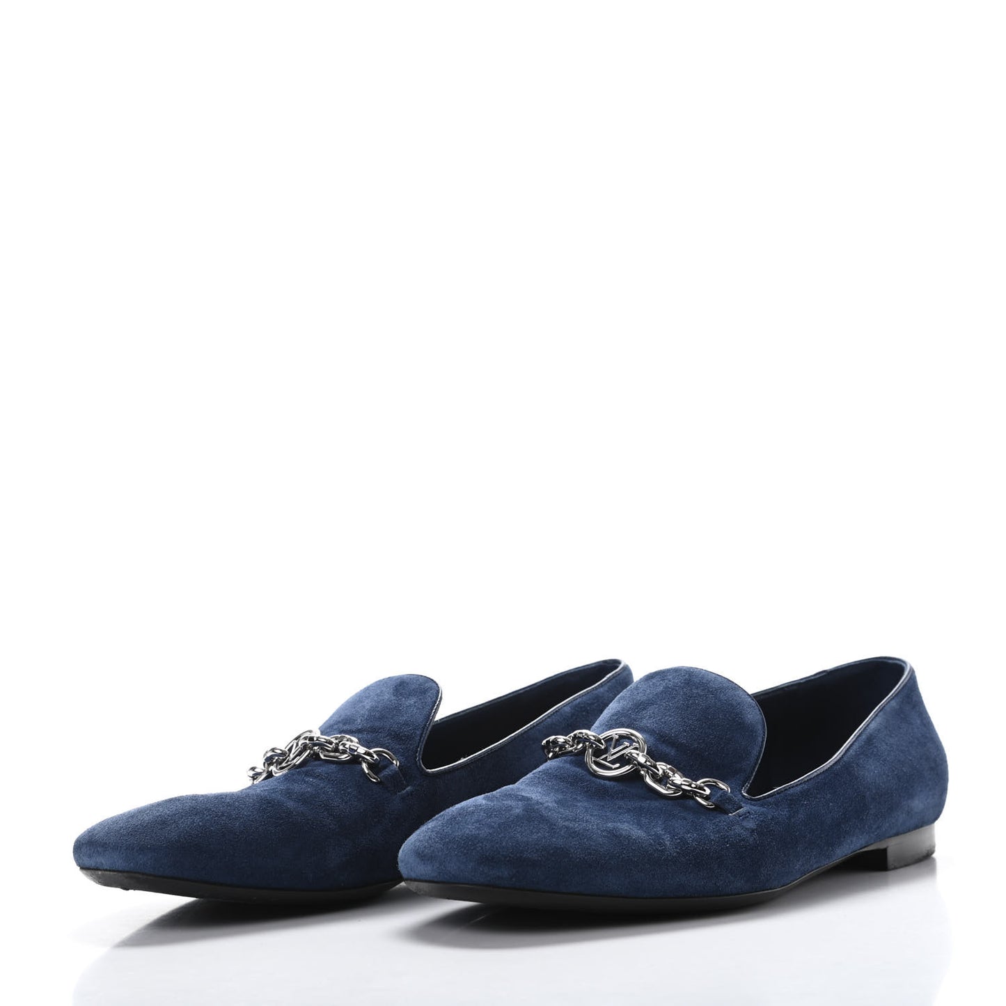 Suede Schoolgirl Flat Slippers 38 Blue