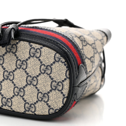 Gucci GG Supreme Monogram Web Mini Ophidia Bucket Bag Beige Blue 9 of 9