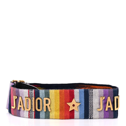 Christian Dior Canvas Embroidered Studded Rainbow J’Adior Shoulder Strap 2 of 4