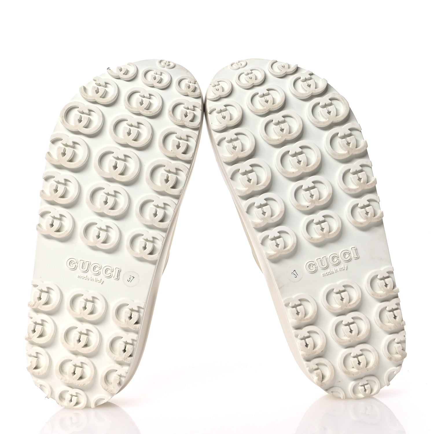 Gucci Soft Rubber Womens Interlocking G Platform 42mm Slide Sandals 37 Off White 6 of 10