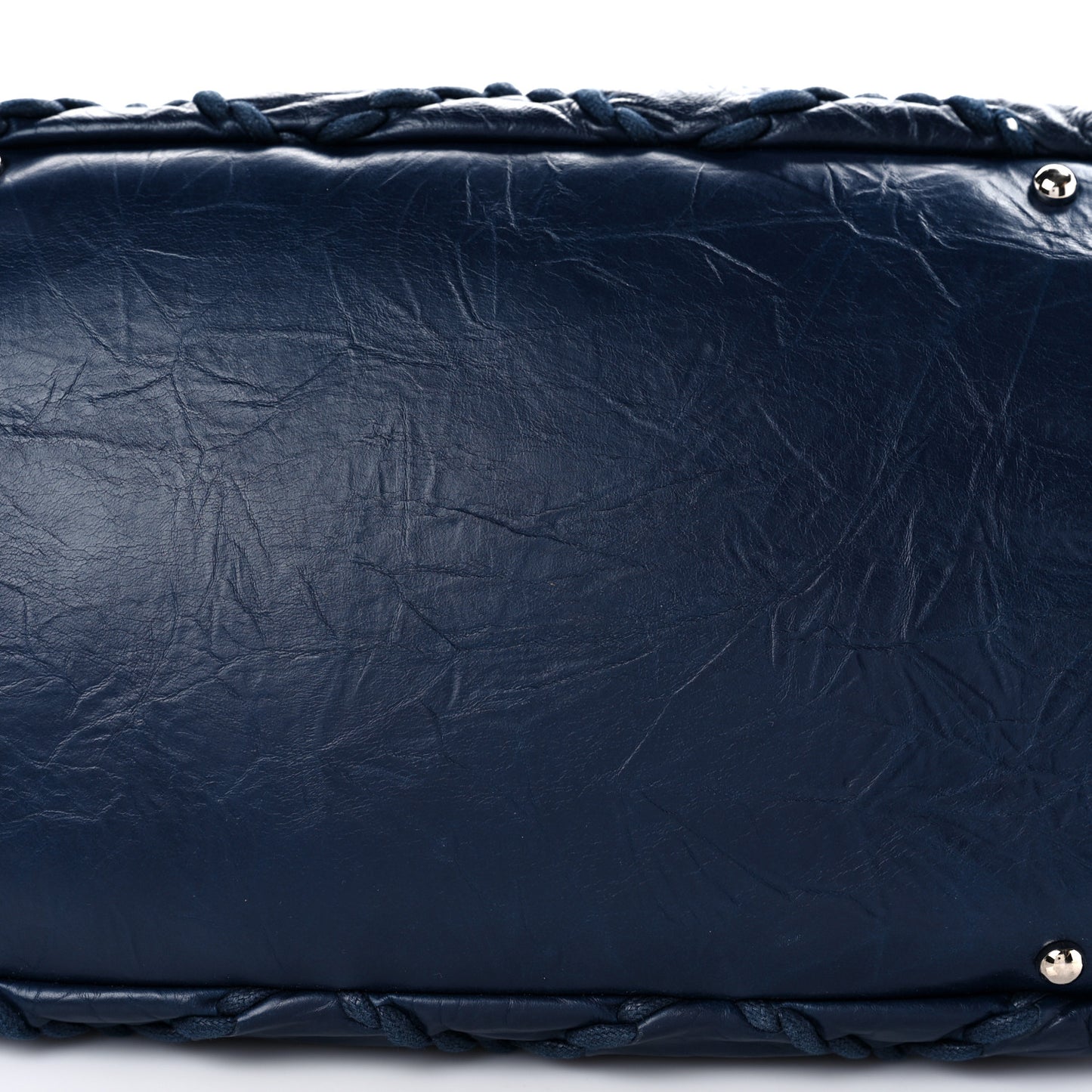 Calfskin Ultra Stitch Tote Navy Blue