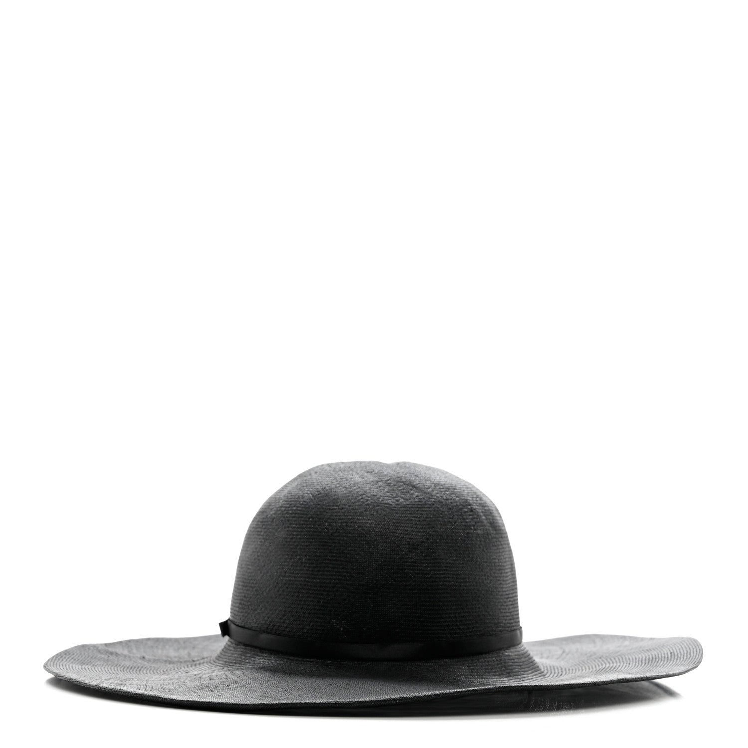 Chanel Woven CC Wide Brim Hat 57 Black 6 of 8