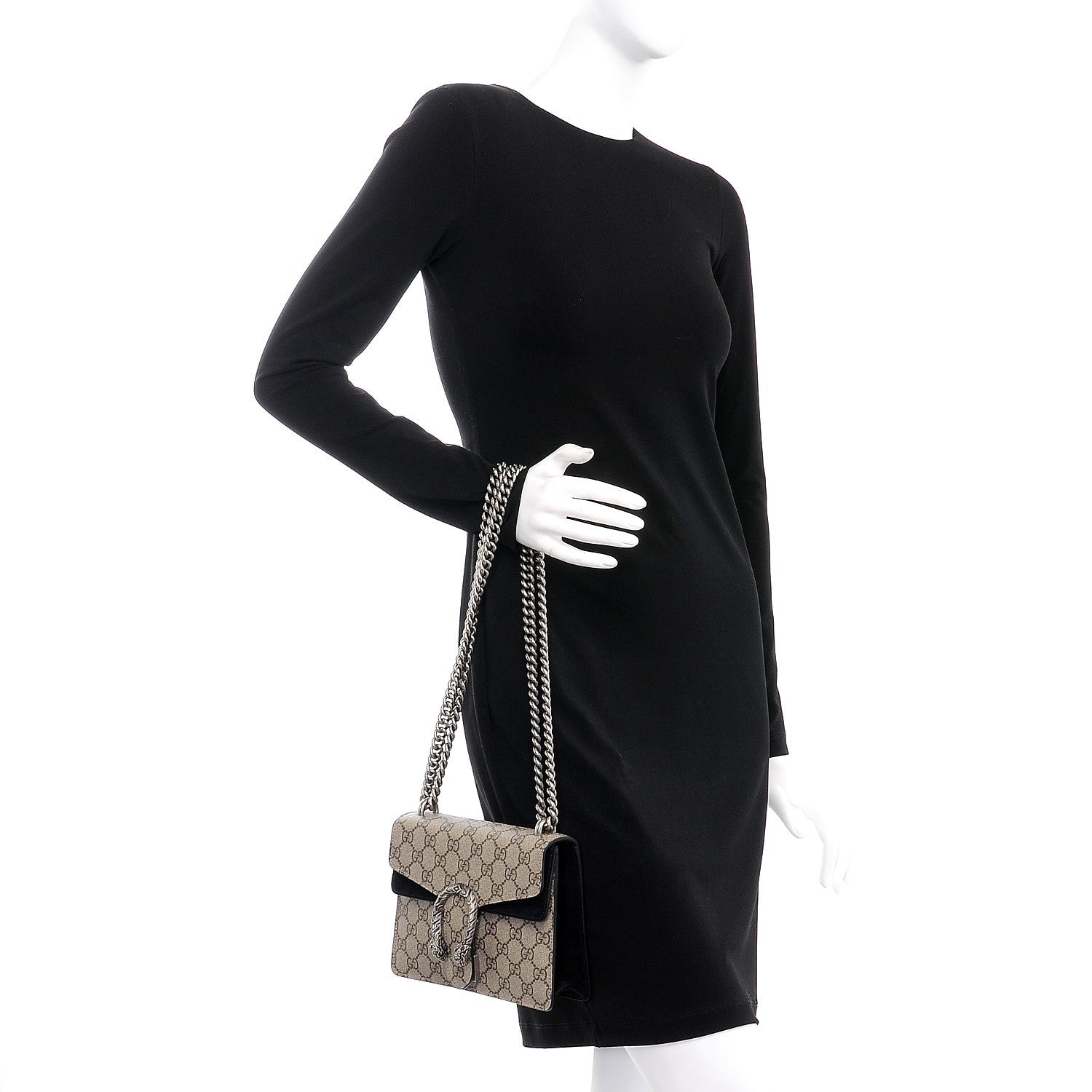 Gucci GG Supreme Monogram Mini Dionysus Shoulder Bag Black 3 of 8