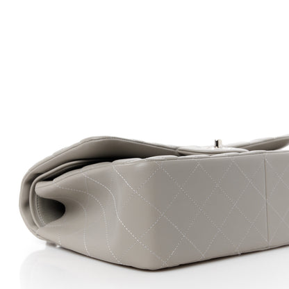 Chanel Lambskin Quilted Jumbo Double Flap Grey 10 of 11