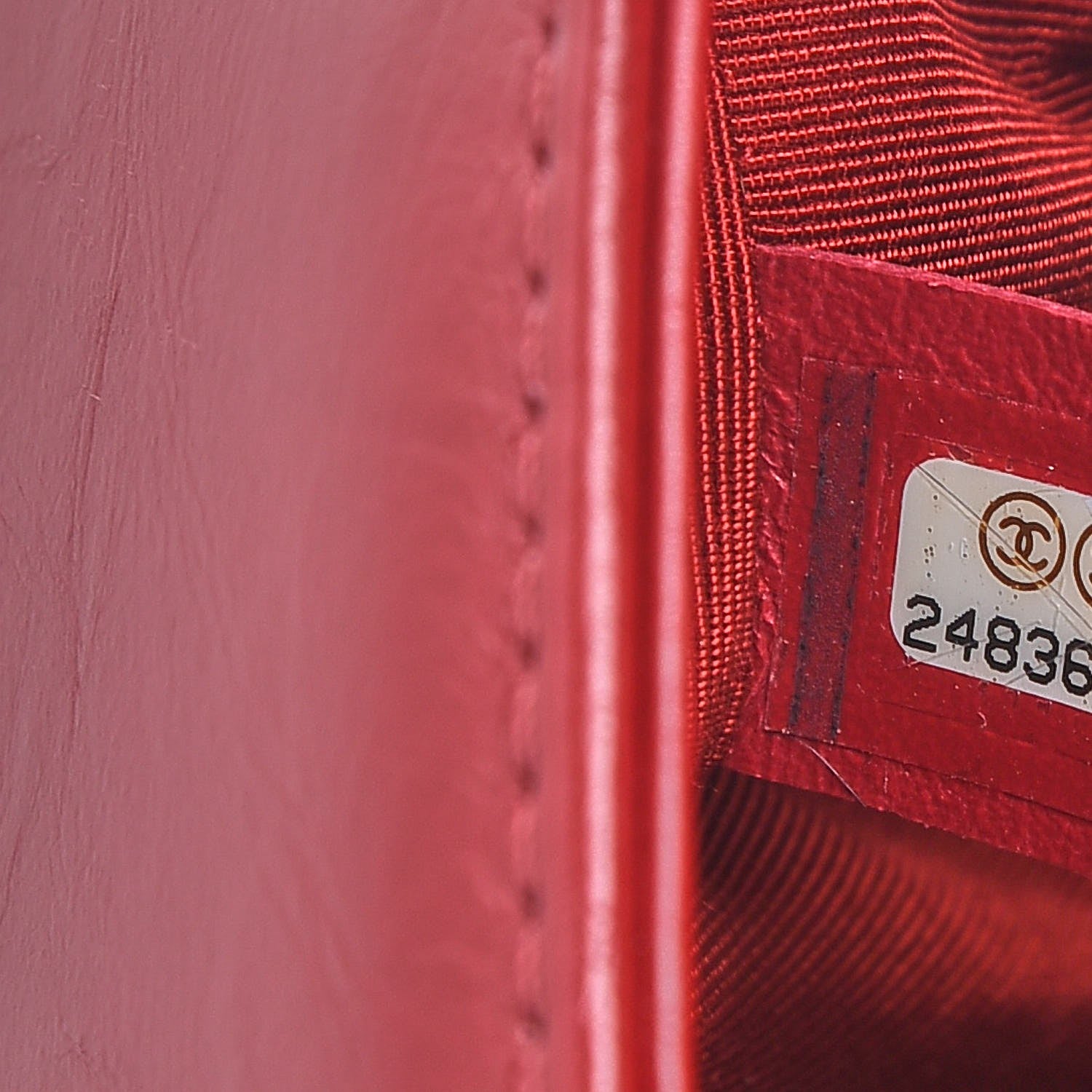 Chanel Aged Calfskin Chevron Small Jacket Boy Flap Red 7 of 8