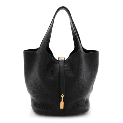 Hermes Taurillon Clemence Picotin Lock 22 MM Black 1 of 11
