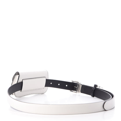 Prada City Calfskin Micro Sidonie Belt Bag 85 34 White Black 3 of 6
