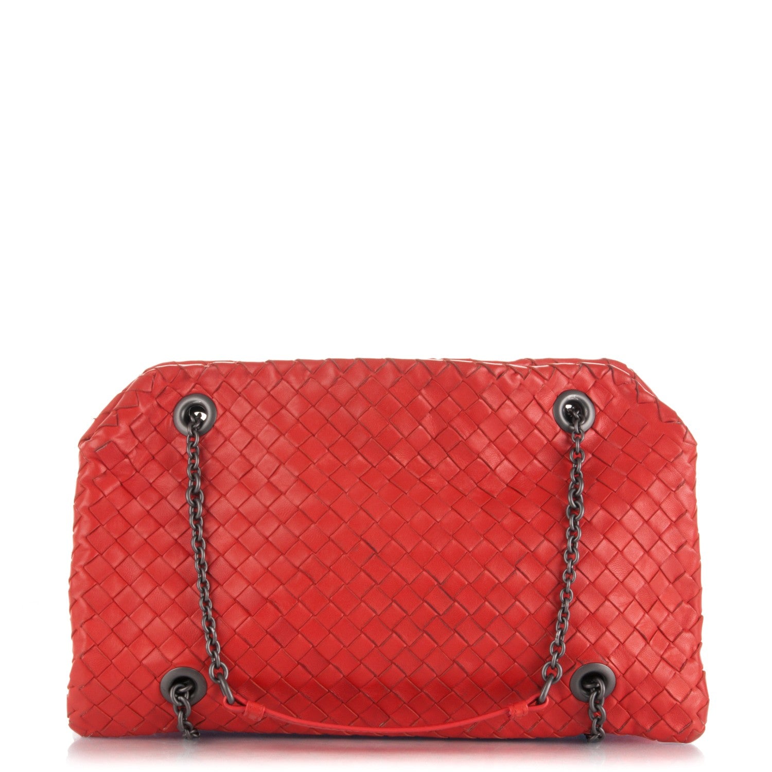Bottega Veneta Nappa Intrecciato Shoulder Bag Red 1 of 9