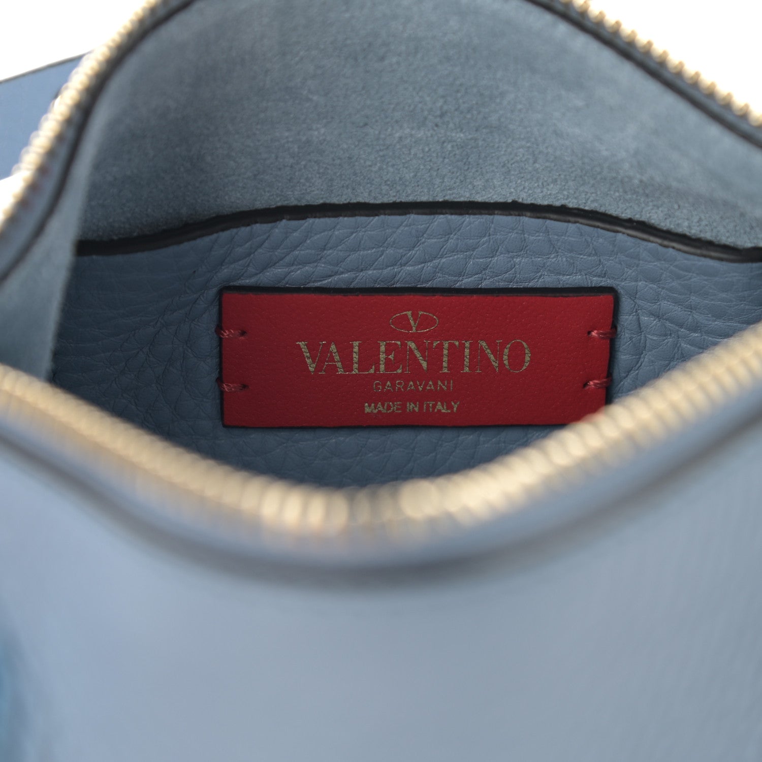 Valentino Garavani Pebbled Calfskin Small Rockstud Flip Lock Shoulder Bag Niagara 6 of 7