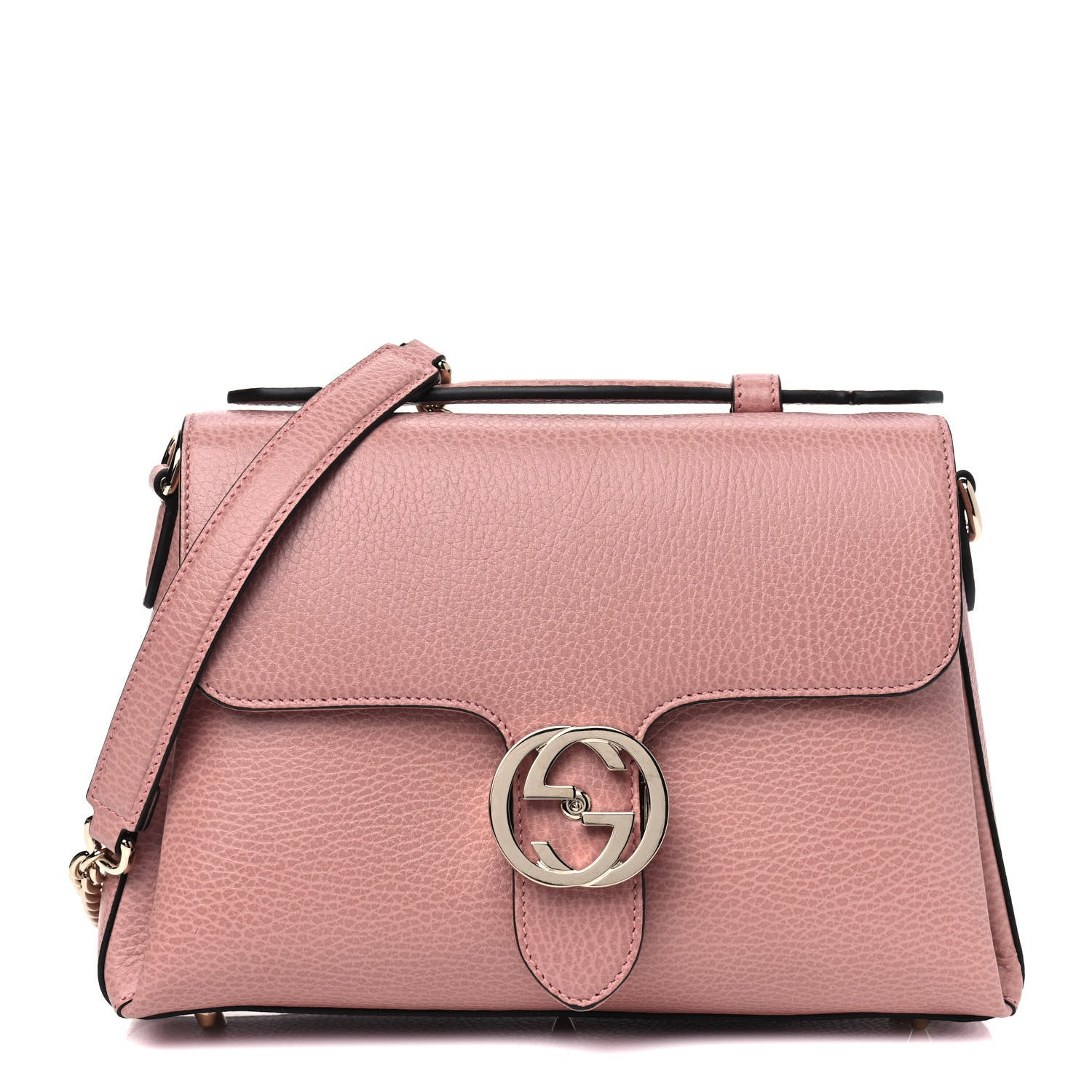 Gucci Dollar Calfskin Interlocking G Top Handle Shoulder Bag Soft Pink 1 of 4