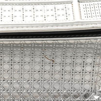 Christian Dior Metallic Patent Micro-Cannage Small Diorama Flap Bag Silver 18 of 21
