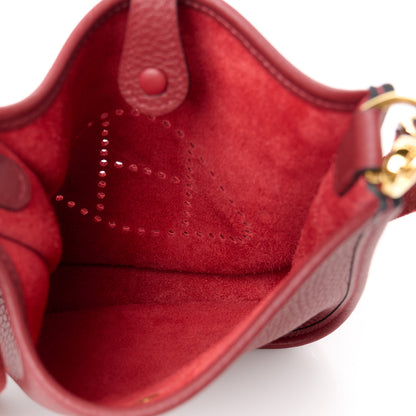 Hermes Taurillon Clemence Evelyne TPM Rouge H 5 of 11