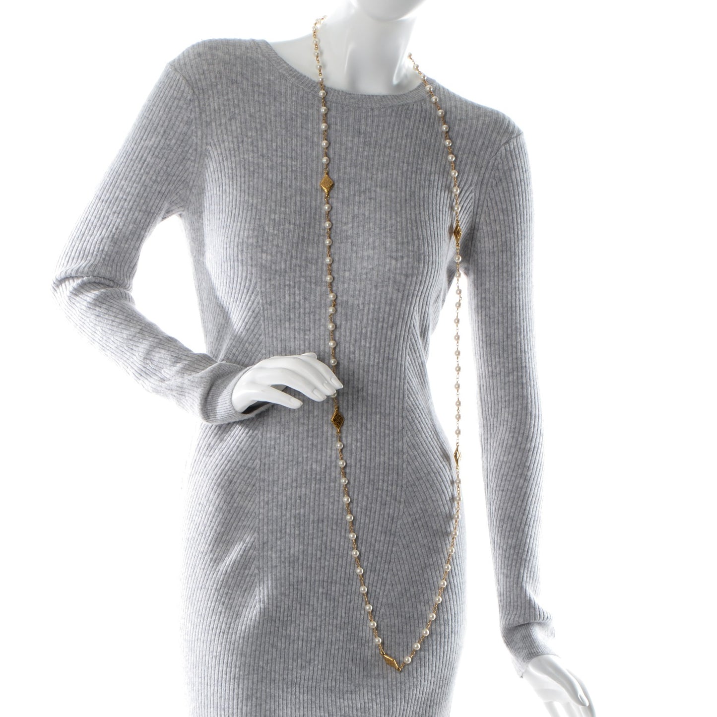 Pearl Long Necklace Gold