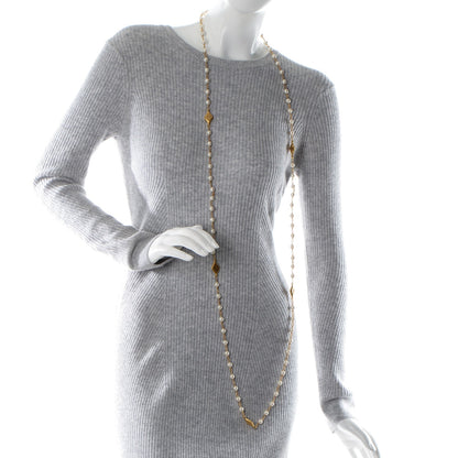 Chanel Pearl Long Necklace Gold 2 of 5