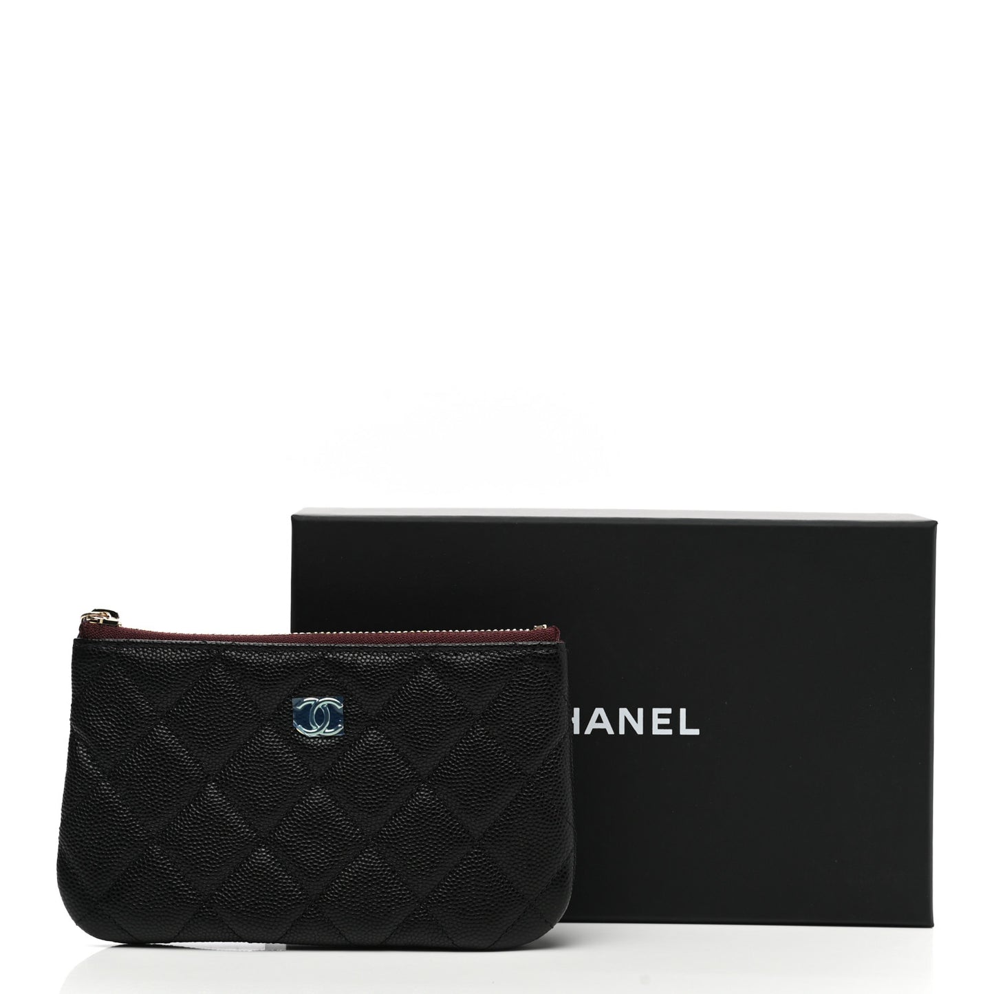 Caviar Quilted Small Pouch Black