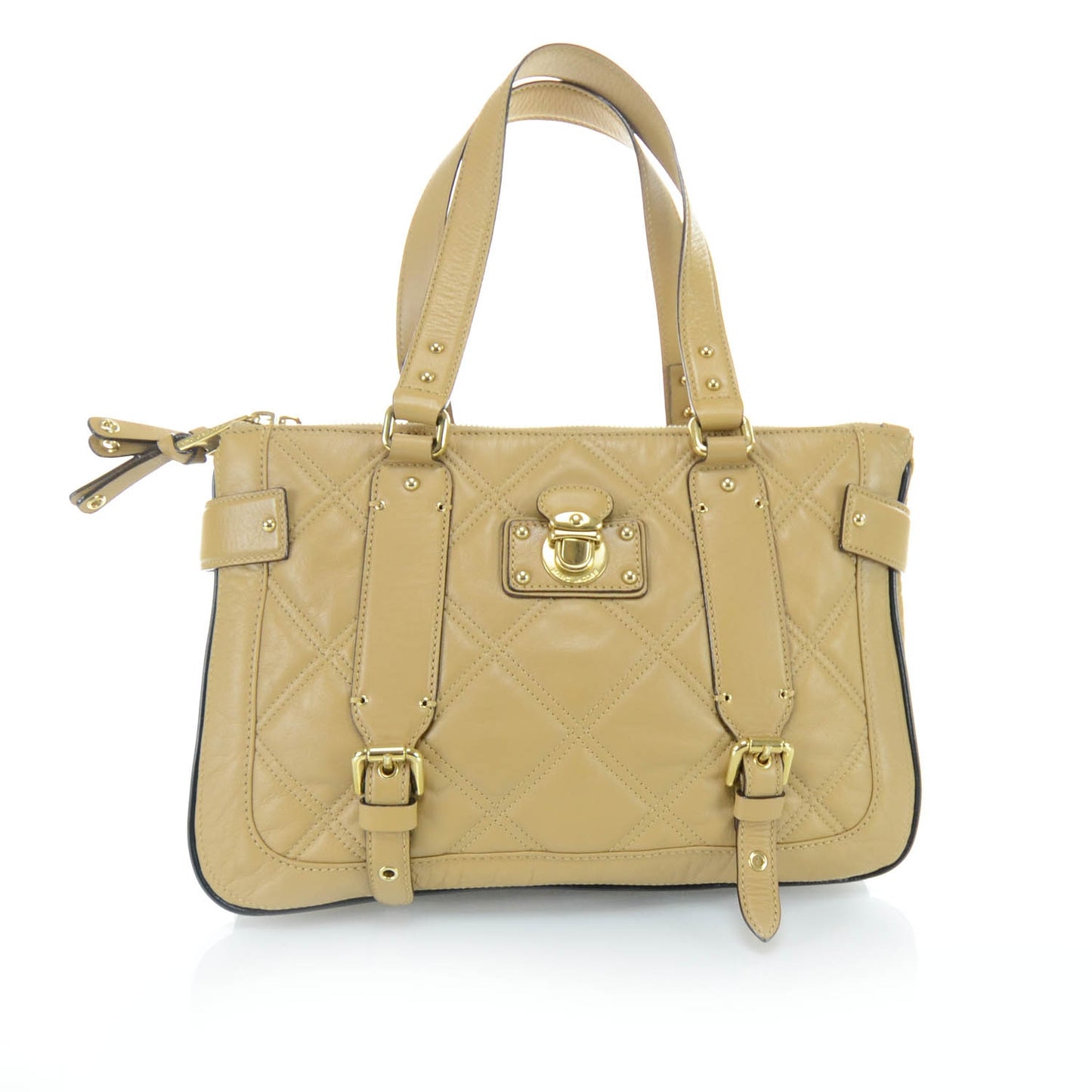 Leather Quilted Saloni Oatmeal