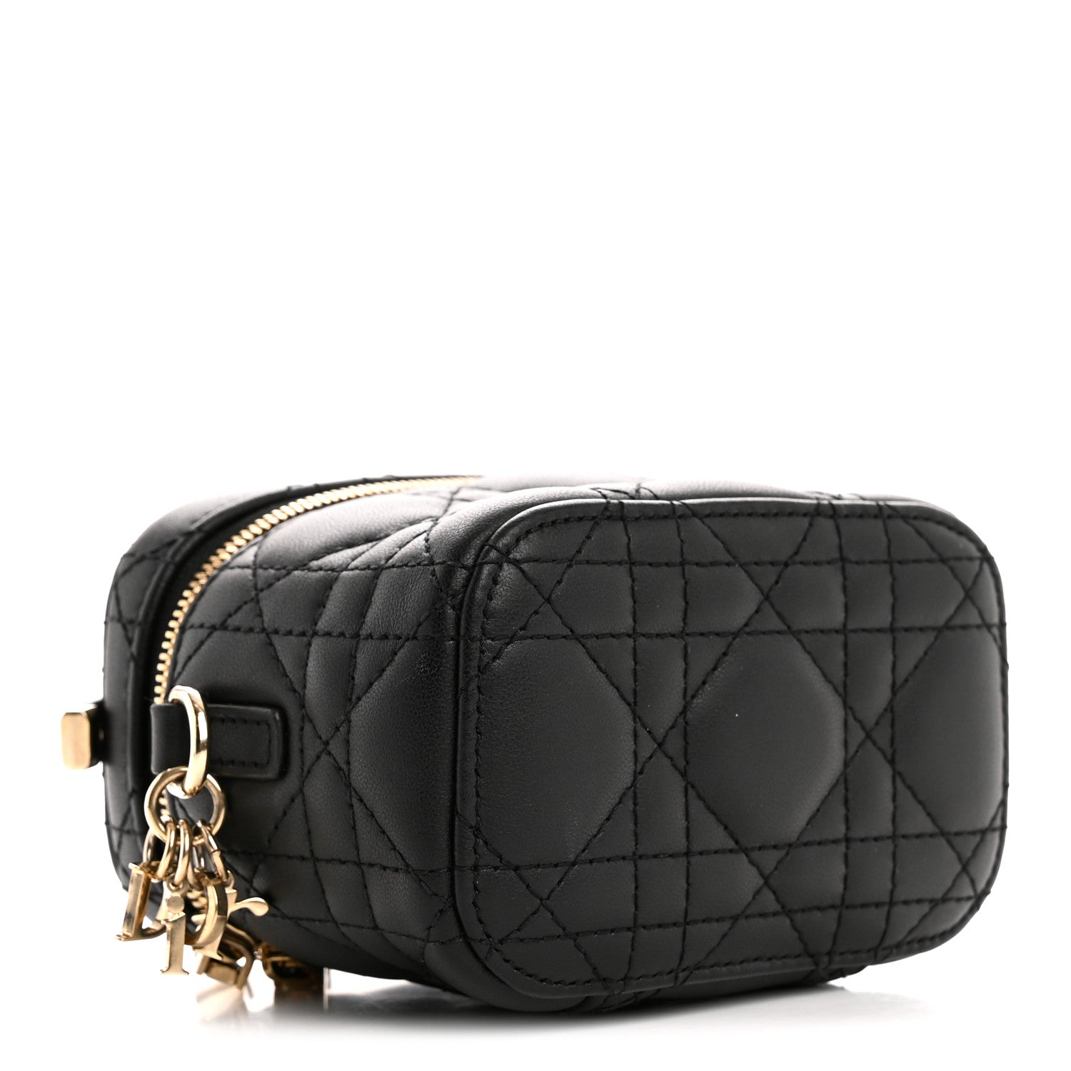 Christian Dior Lambskin Cannage Micro Lady Dior Vanity Case Black 4 of 12