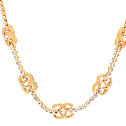 Chanel Metal Crystal CC Marquise Choker Gold 1 of 6