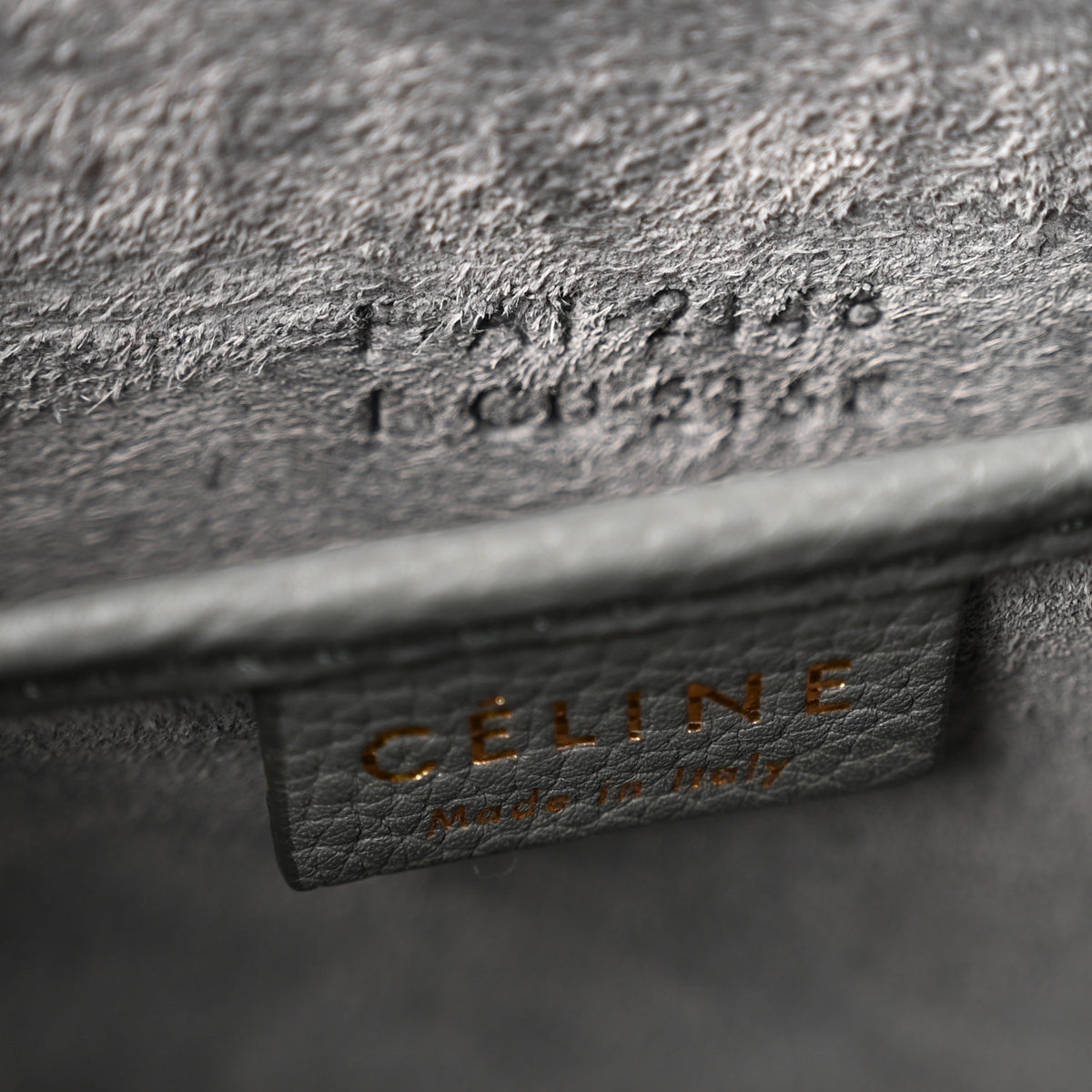 Celine Drummed Calfskin Nano Luggage Kohl 7 of 10