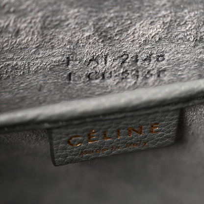 Celine Drummed Calfskin Nano Luggage Kohl 7 of 10