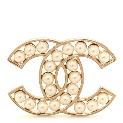 Chanel Pearl CC Brooch Light Gold 1 of 4